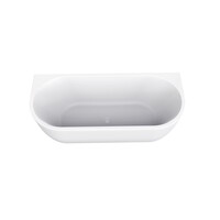 Half Vrijstaande Whirlpool Wiesbaden Zenn 180x80x58 cm Luchtsysteem Met RVS Jets Mat Wit