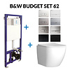 Toiletset Budget 62 Mudo Glans Wit Met B&W Drukplaat