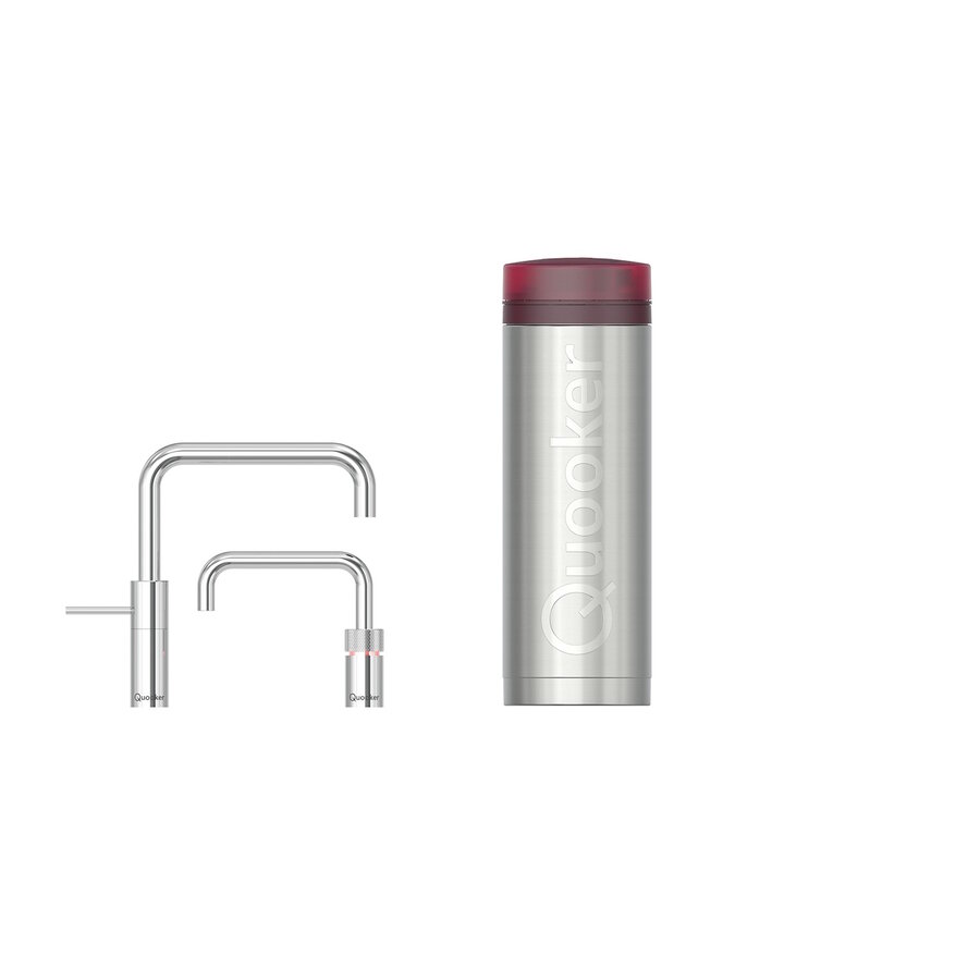 Quooker Nordic Square Twintaps met PRO3 VAQ-E Boiler Chroom