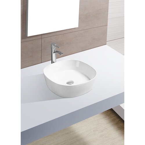 Waskom Boss & Wessing Lava Rond 44x44x13,5 cm Porselein Wit 