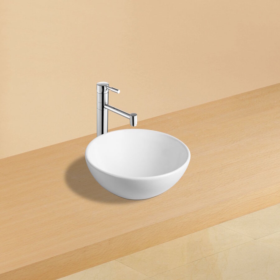 Waskom Boss & Wessing Lava Rond 32x13 cm Porselein Wit