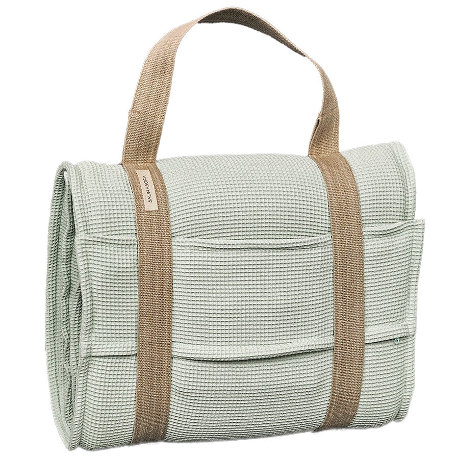 Saunasofa Calm Mat en Kussen Met Draagriem Groen