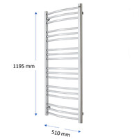 Designradiator TVS Nemo Chroom 119.5 x 51 cm