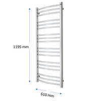 Designradiator TVS Nemo Chroom 119.5 x 61 cm