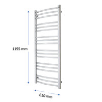 Designradiator TVS Nemo Chroom 140 x 61 cm