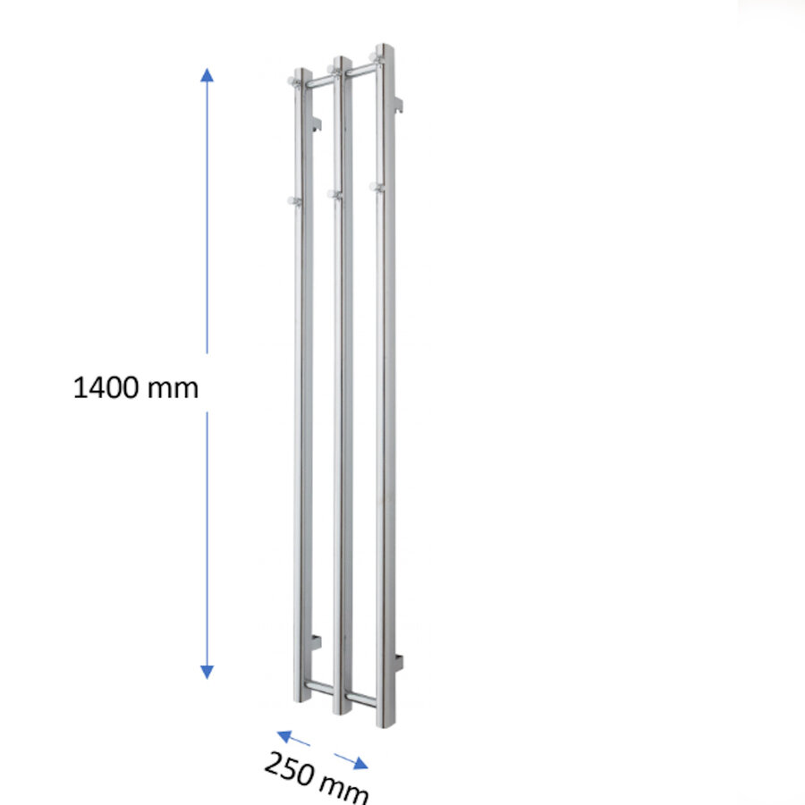 Designradiator TVS Vino 3 Zwart 140 x 25 cm