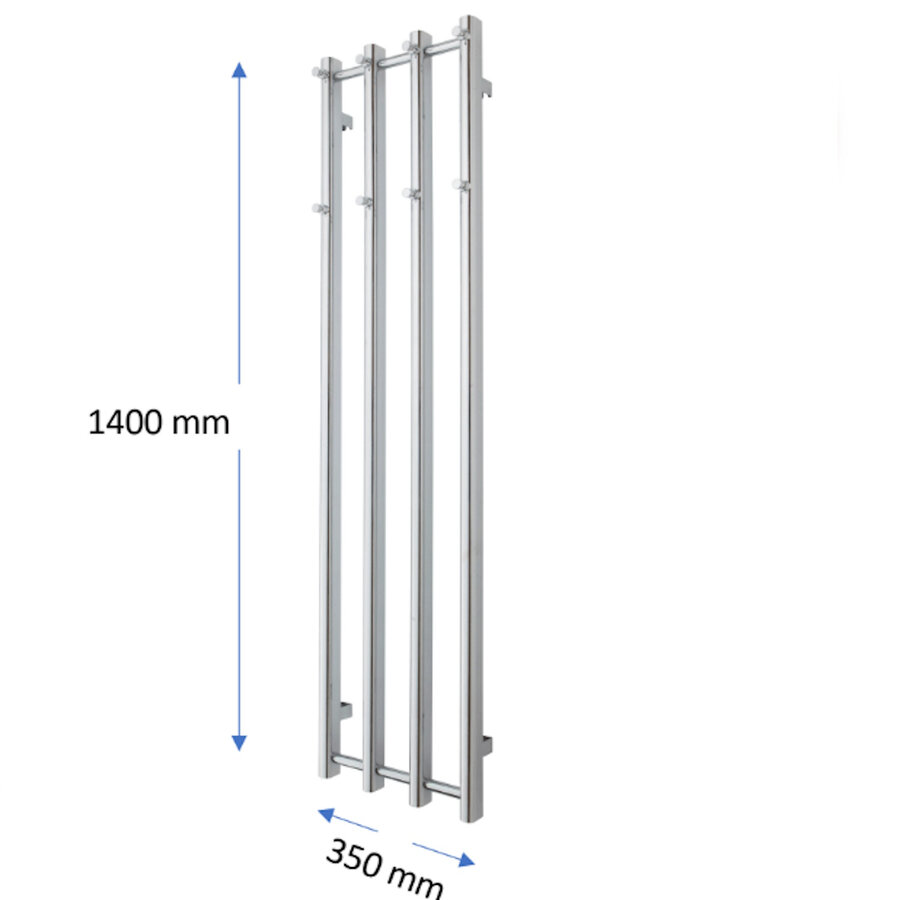 Designradiator TVS Vino 4 Zwart 140 x 35 cm