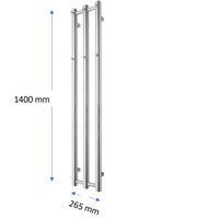 Designradiator TVS Kiro 3 Chroom 140 x 26.5 cm