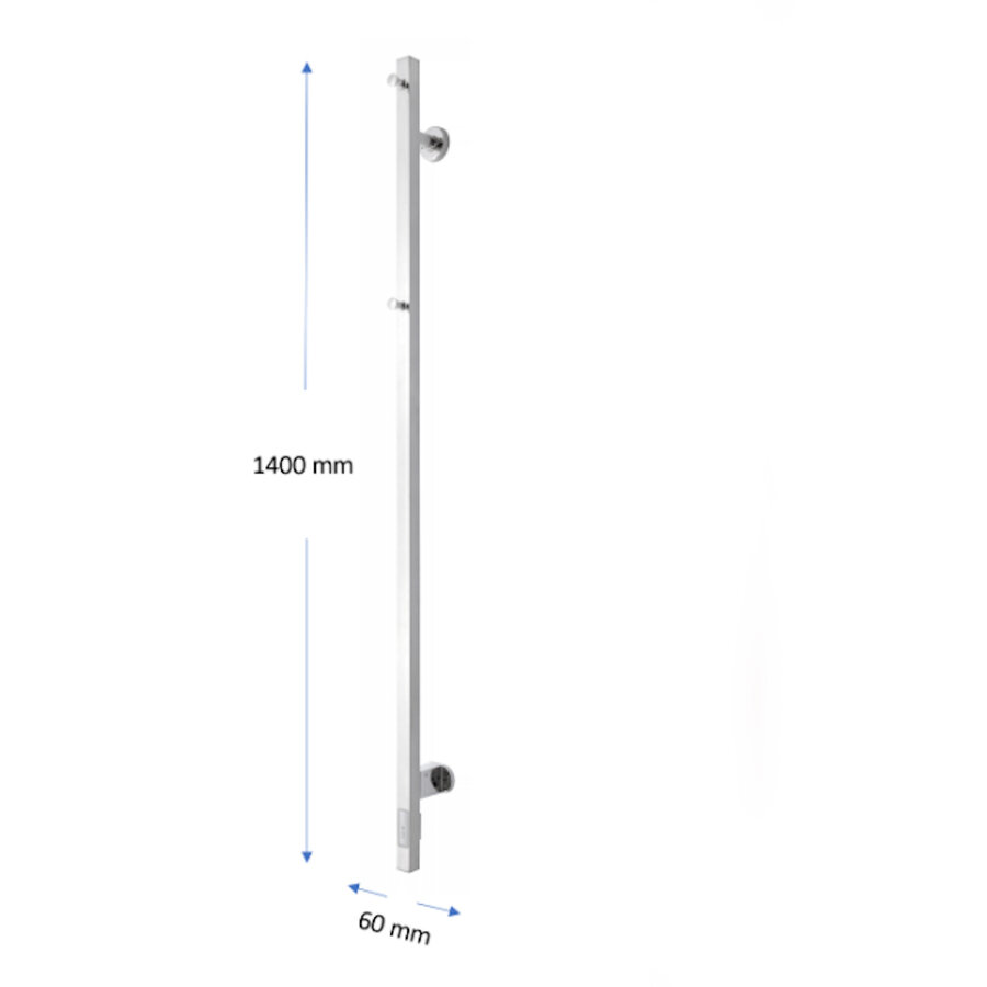 Elektrische Radiator TVS ELDO 1F Edelstaal met Timer 140x6 cm