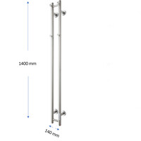 Elektrische Radiator TVS ELDO 2 Edelstaal met Timer 140x13.5 cm