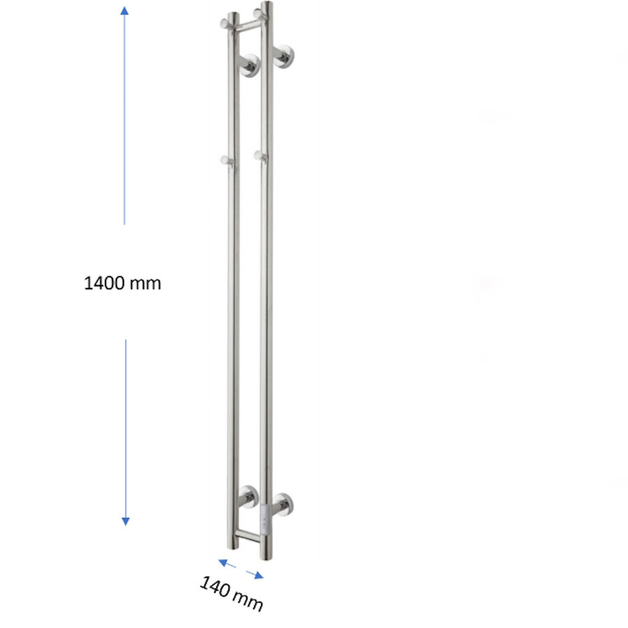 Elektrische Radiator TVS ELDO 2 Edelstaal met Timer 140x13.5 cm