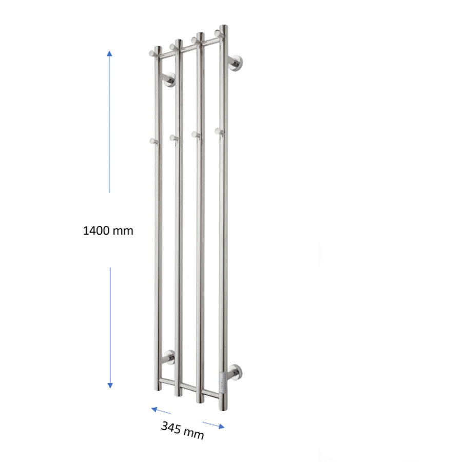 Elektrische Radiator TVS ELDO 4 Wit met Timer 140x34.5 cm