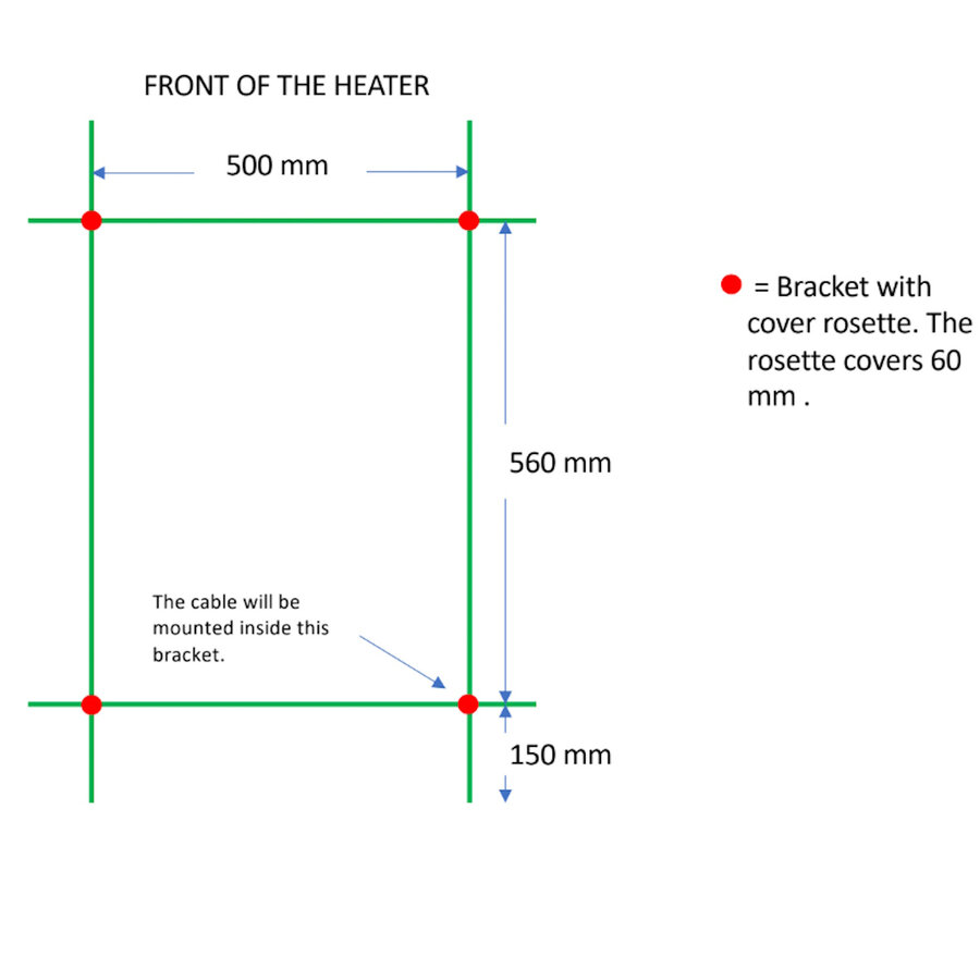 Elektrische Radiator TVS ELDO 9 L Mat Zwart met Timer 86x53 cm
