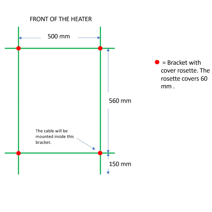 Elektrische Radiator TVS ELDO 9 Edelstaal met Timer 86x53 cm