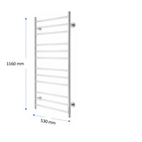Elektrische Radiator TVS ELDO 12 L Mat Zwart met Timer 116x53 cm