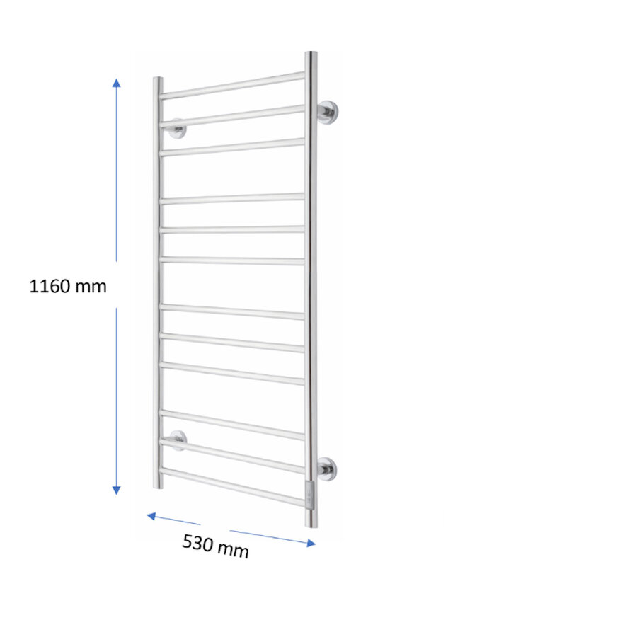 Elektrische Radiator TVS ELDO 12 L Mat Zwart met Timer 116x53 cm