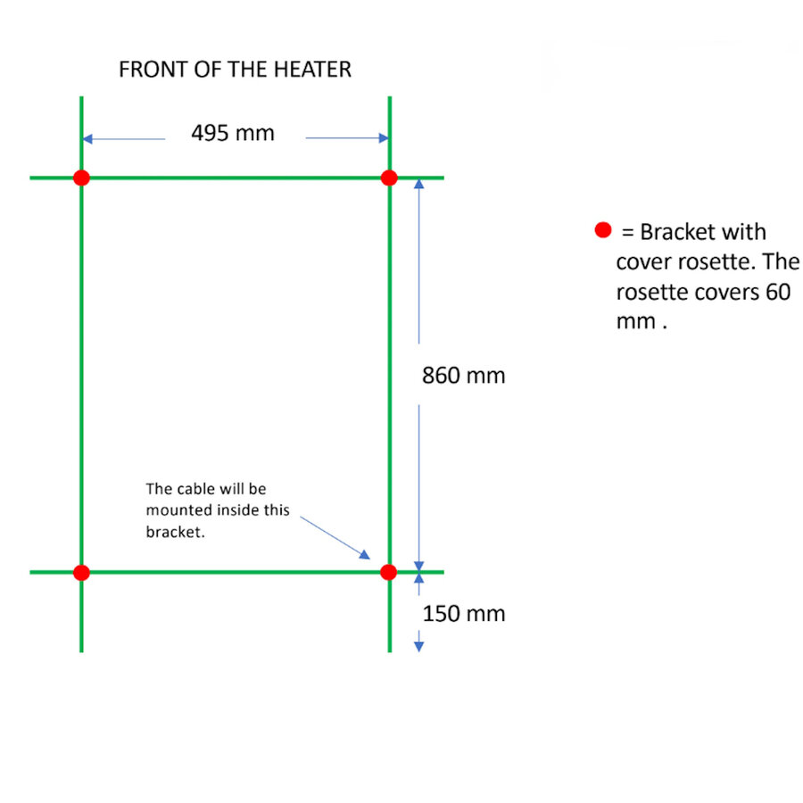 Elektrische Radiator TVS ELDO 12 L Mat Zwart met Timer 116x53 cm