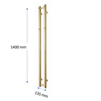Designradiator TVS PLUS 2 Geborsteld Goud 140 x 13.5 cm