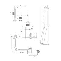 BRAUER Brushed Edition thermostatische inbouw badkraan met drukknoppen SET 04 met badvulcombinatie en 3-standen handdouche en doucheslang en wandaansluitbocht RVS geborsteld PVD