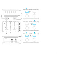 BRAUER Brushed Edition thermostatische inbouw badkraan met drukknoppen SET 04 met badvulcombinatie en 3-standen handdouche en doucheslang en wandaansluitbocht RVS geborsteld PVD