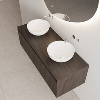 Onderkast Gliss Design Timotheus 120 CM 2 lades Incl Topplaat Charcoal