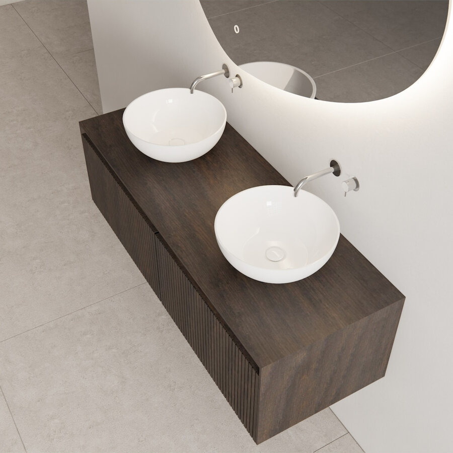 Onderkast Gliss Design Timotheus 120 CM 2 lades Incl Topplaat Charcoal
