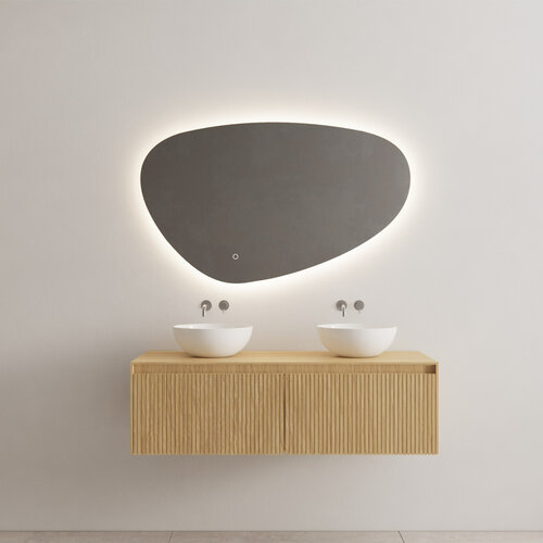 Onderkast Gliss Design Timotheus 140 CM 2 Lades Incl Topplaat Castle Brown 