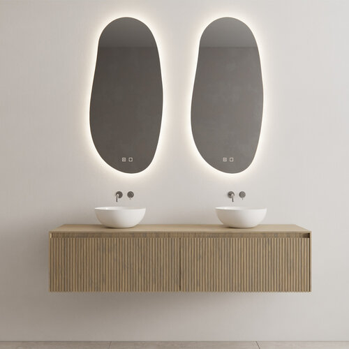 Onderkast Gliss Design Timotheus 160 CM 2 Lades Incl Topplaat Ash Grey 