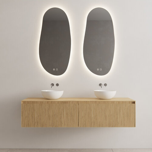 Onderkast Gliss Design Timotheus 180 CM 2 Lades Incl Topplaat Castle Brown 