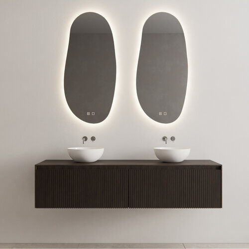 Onderkast Gliss Design Timotheus 200 CM 2 Lades Incl Topplaat Charcoal 