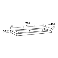 Meubelset Brauer Solution 100 Old Castle 2 Lades Met Wastafel Foggia Mat Wit 2 Kraangaten