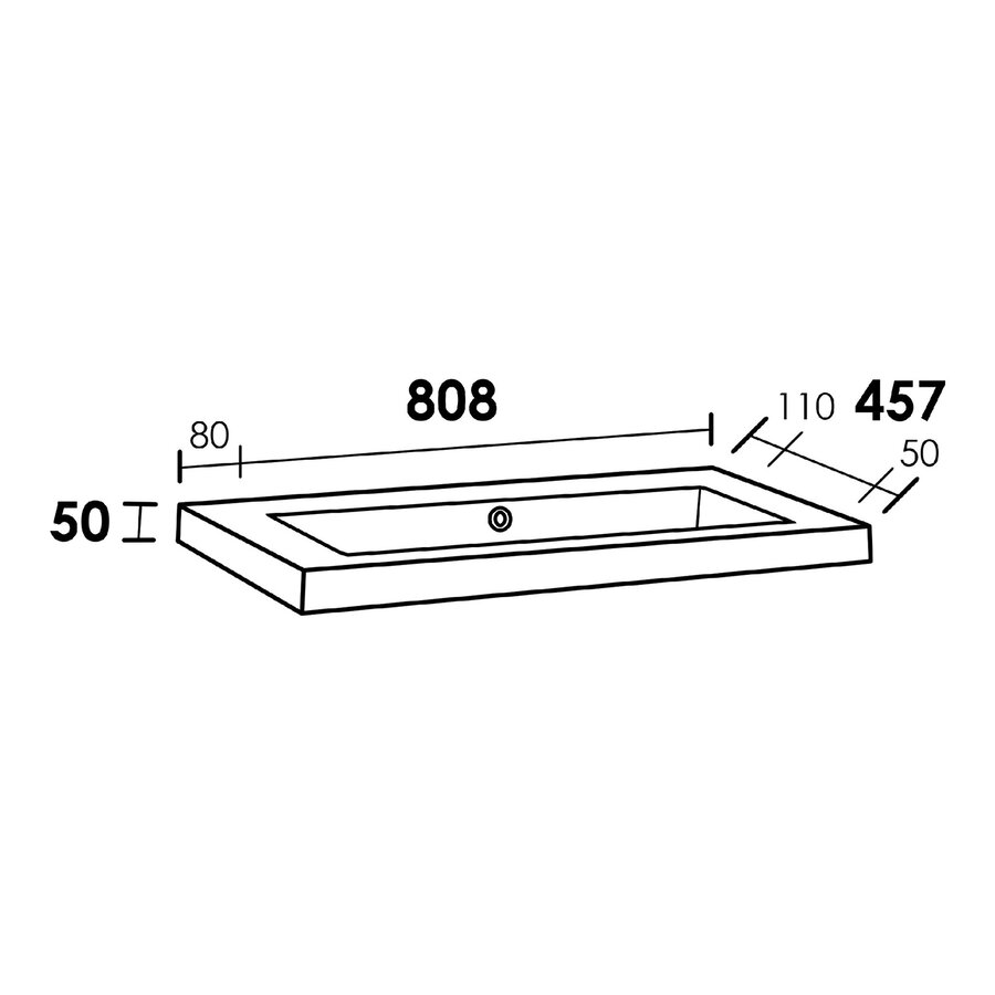 Meubelset Brauer Solution 80 Old Castle 2 Lades Met Wastafel Foggia Glanzend Wit 0 Kraangaten