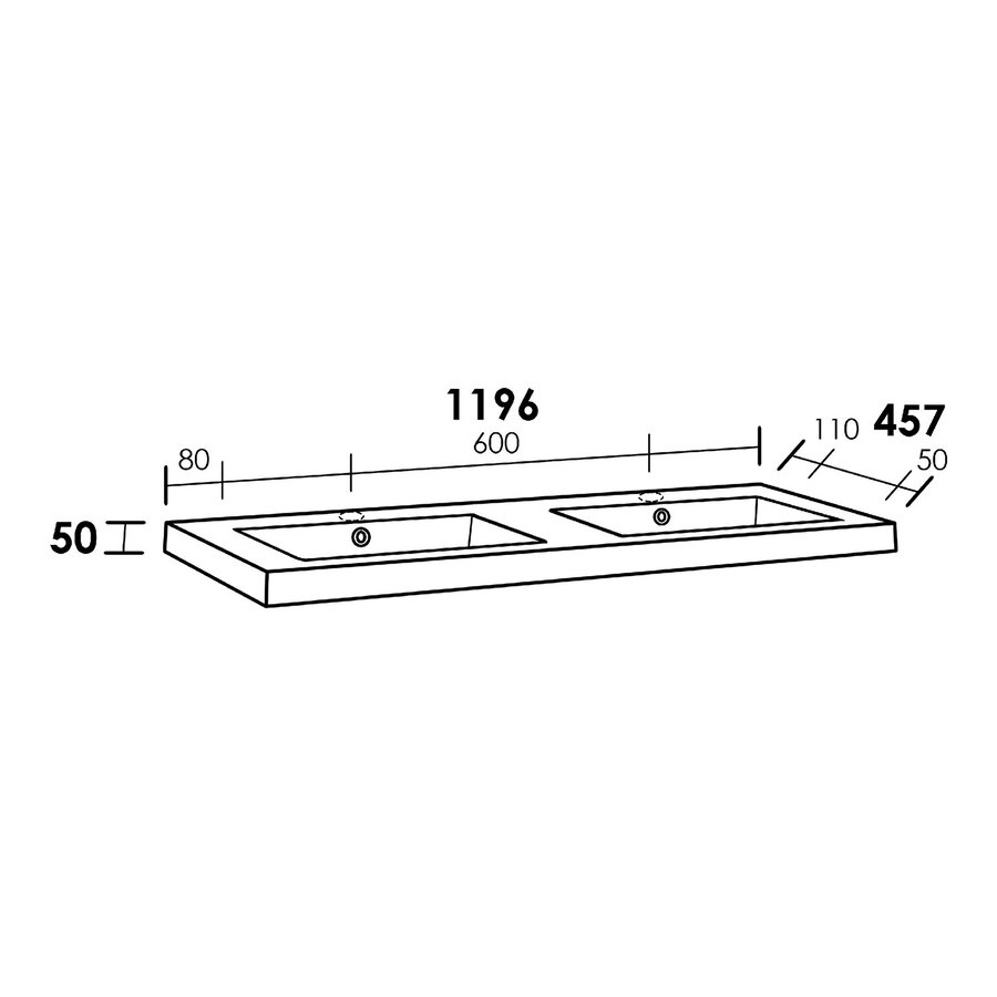 Meubelset Brauer Solution 120 Viking Shield 4 Lades Met Wastafel Foggia Glanzend Wit 2 Kraangaten