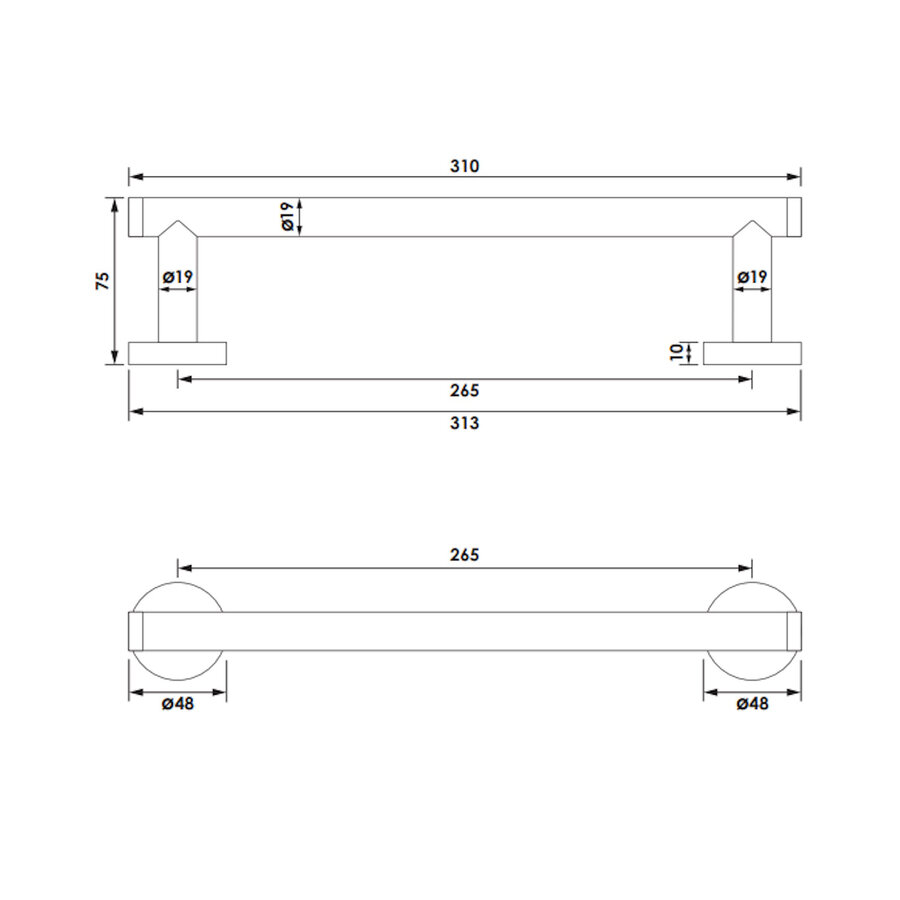 Handdoekrek Brauer Brushed Edition 30 Cm RVS Geborsteld PVD