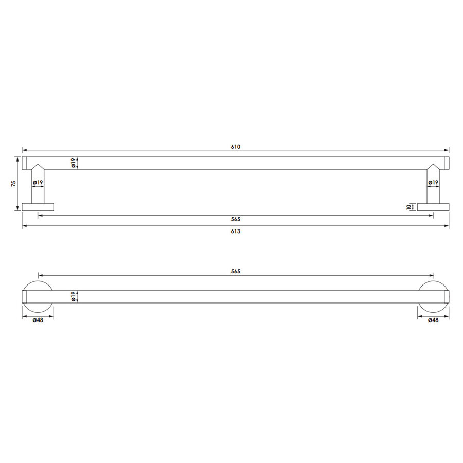 Handdoekrek Brauer Brushed Edition 60 Cm RVS Geborsteld PVD