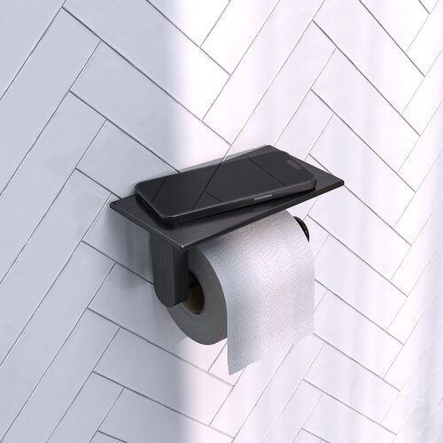 Toiletrolhouder Brauer Gunmetal Edition Met Planchet Gunmetal Geborsteld PVD 