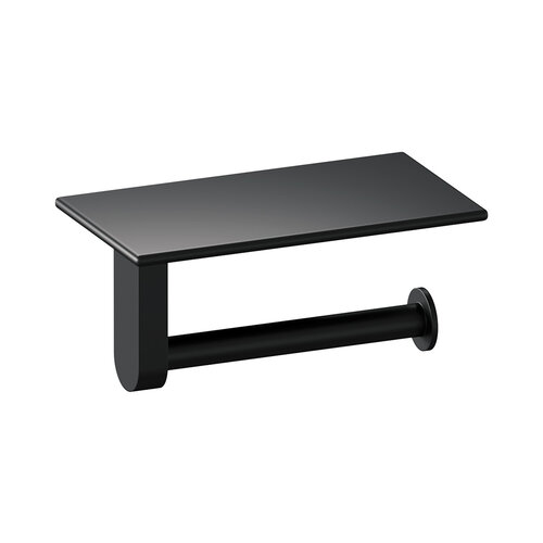 Toiletrolhouder Brauer Black Edition Met Planchet Mat Zwart 