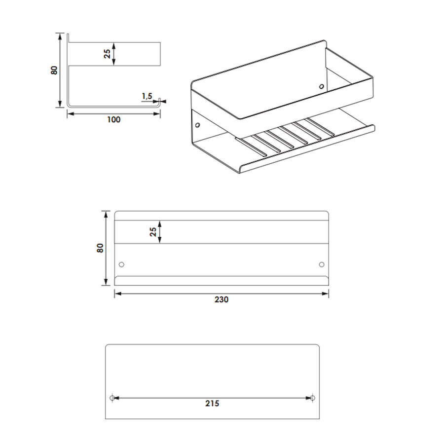 Doucherek Brauer Copper Edition 23 Cm Koper Geborsteld PVD