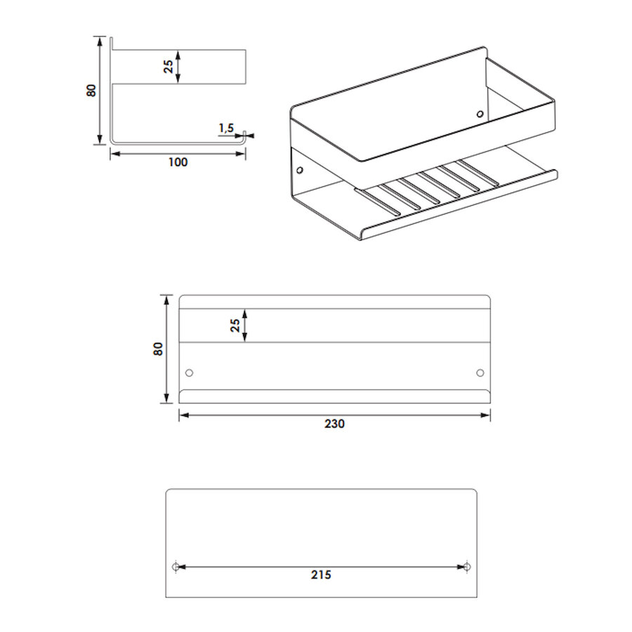 Doucherek Brauer Black Edition 23 Cm Mat Zwart