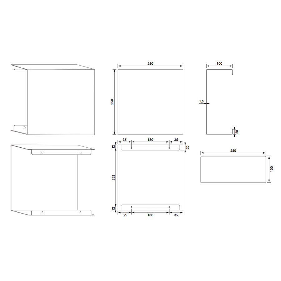 Opbouwnis Brauer Brushed Edition Met Verborgen Opbergruimte RVS Geborsteld PVD