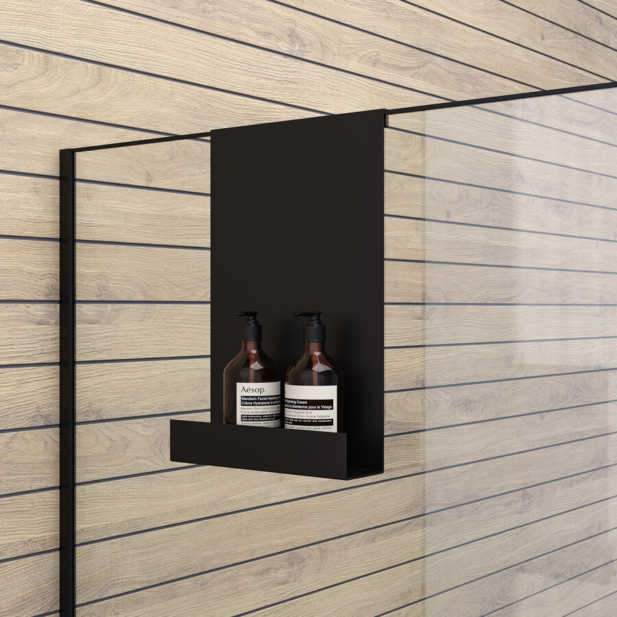 Doucherek Brauer Black Edition Hangend met Glasklem Mat Zwart