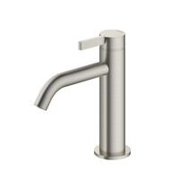 Wastafelmengkraan Hotbath Ace 1-Hendel Gebogen 15.5 cm Geborsteld Nikkel