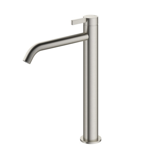 Wastafelmengkraan Hotbath Ace 1-Hendel Gebogen 28 cm Geborsteld Nikkel 