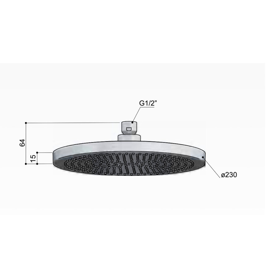 Hoofddouche Hotbath Ace Rond 23 cm Geborsteld Nikkel