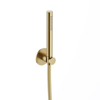 Handdouche Hotbath Ace Met Wandsteun En Doucheslang 150cm Geborsteld Messing PVD