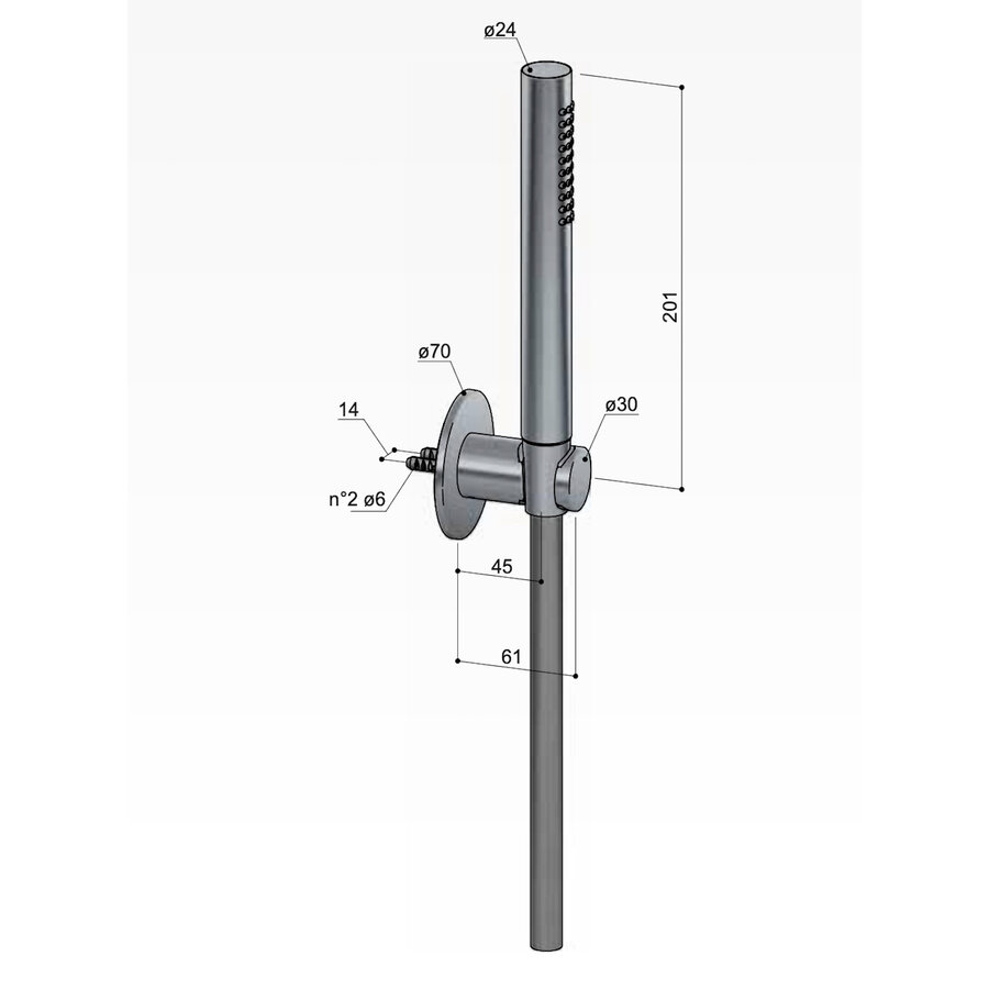 Handdouche Hotbath Ace Met Wandsteun En Doucheslang 150cm Geborsteld Messing PVD