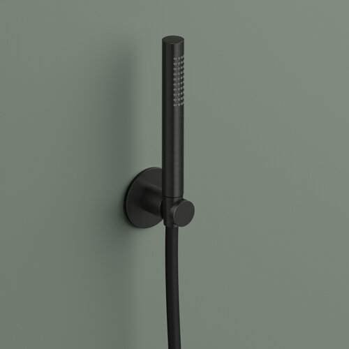 Handdouche Hotbath Ace Met Wandsteun En Doucheslang 150cm Geborsteld Zwart PVD 