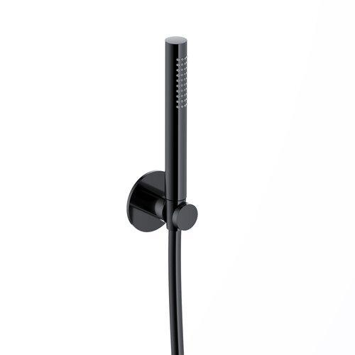 Handdouche Hotbath Ace Met Wandsteun En Doucheslang 150cm Gepolijst Zwart PVD 