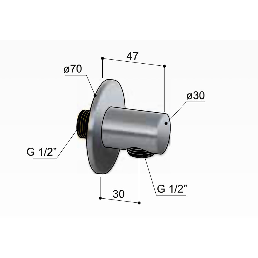 Wanduitlaat Hotbath Ace Gepolijst Zwart PVD