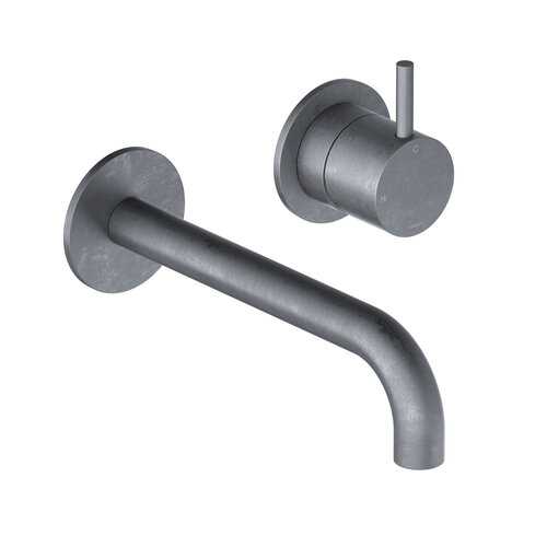 Inbouw Wastafelkraan Hotbath Cobber 18cm Gebogen Uitloop 1-Hendel Verouderd Ijzer 